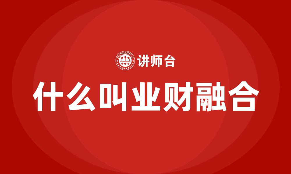 文章什么叫业财融合的缩略图